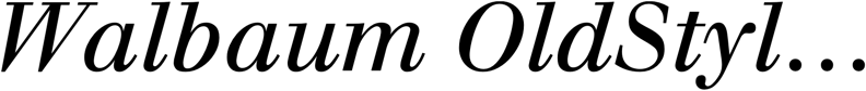 Preview Walbaum OldStyle SSi Italic Oldstyle Figures