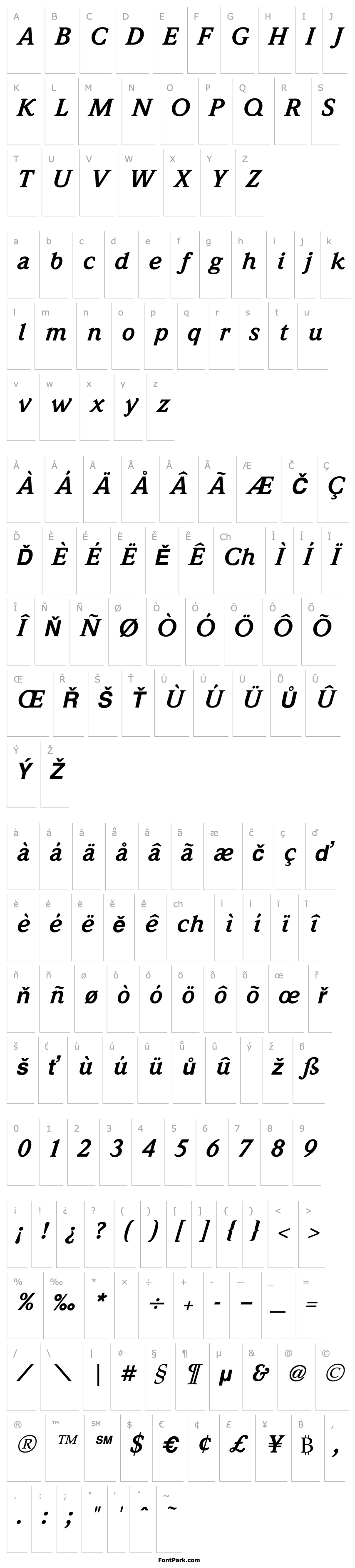 Overview Weidemann Bold Italic