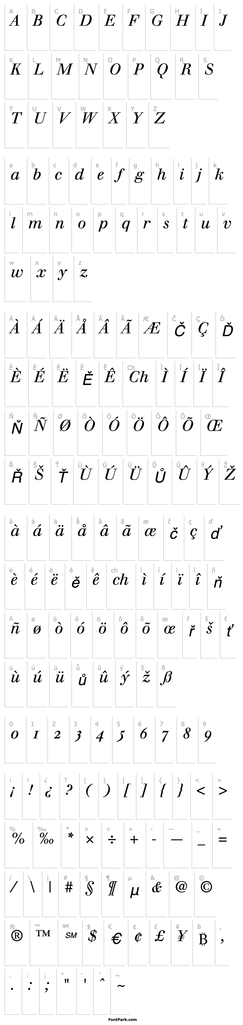 Overview Walbaum OldStyle SSi Italic Oldstyle Figures