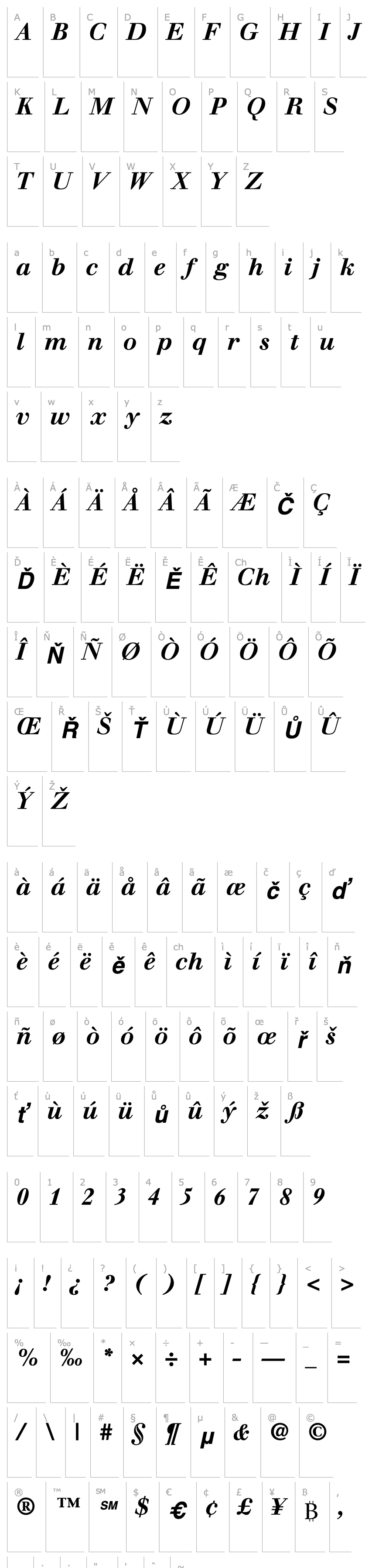 Overview Walbaum SSi Bold Italic