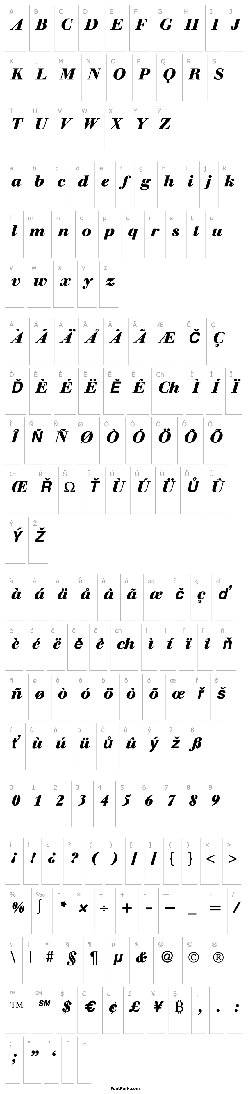 Přehled WalbaumDisplayHeavy-RegularItalic