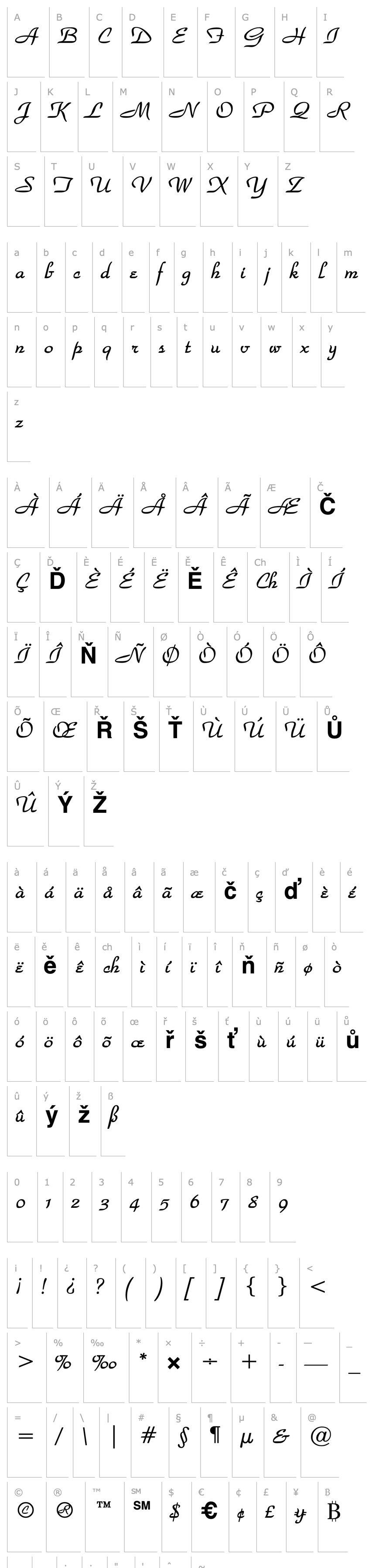 Přehled WaldorfScript Bold