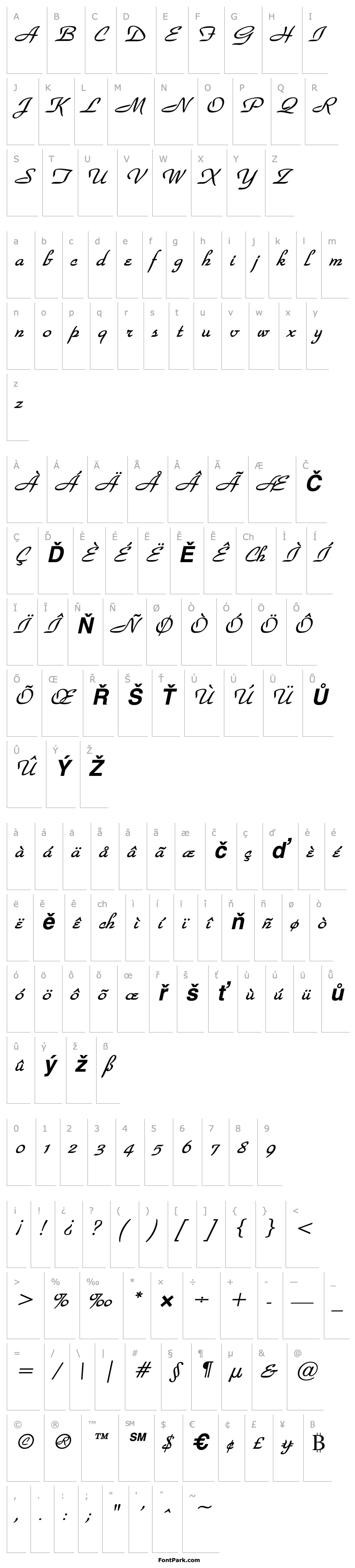 Přehled WaldorfScript BoldItalic