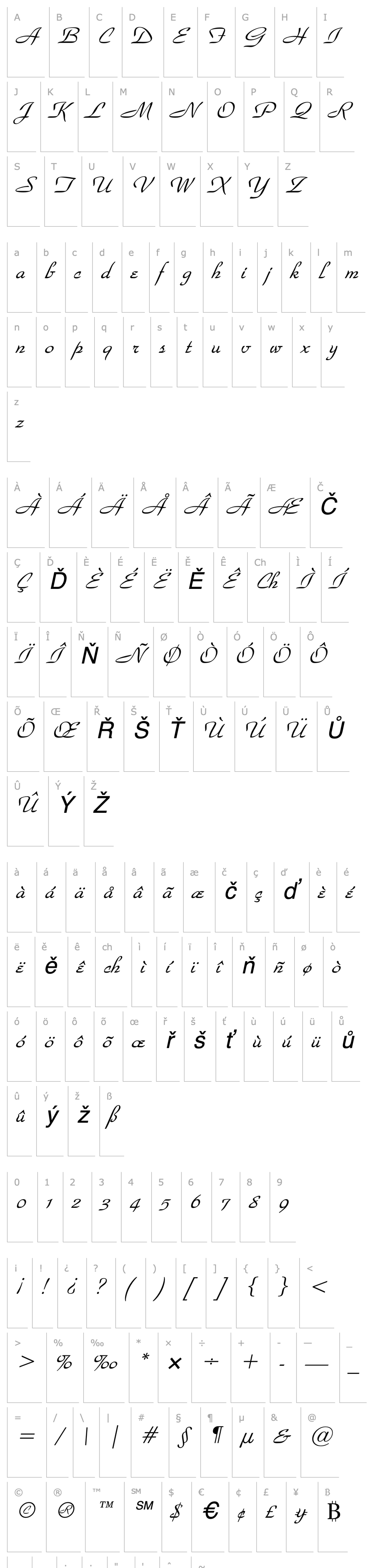 Přehled WaldorfScript Italic