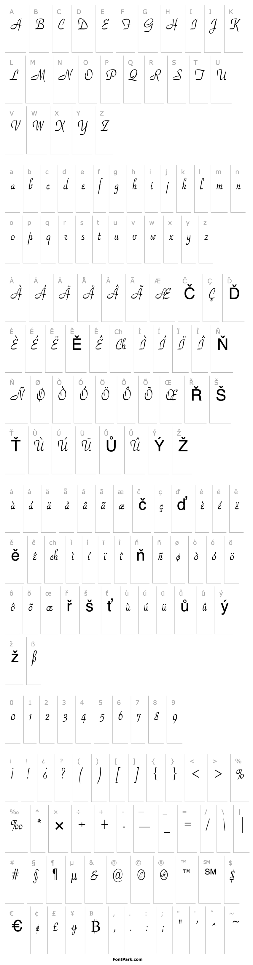 Přehled WaldorfScriptCondensed