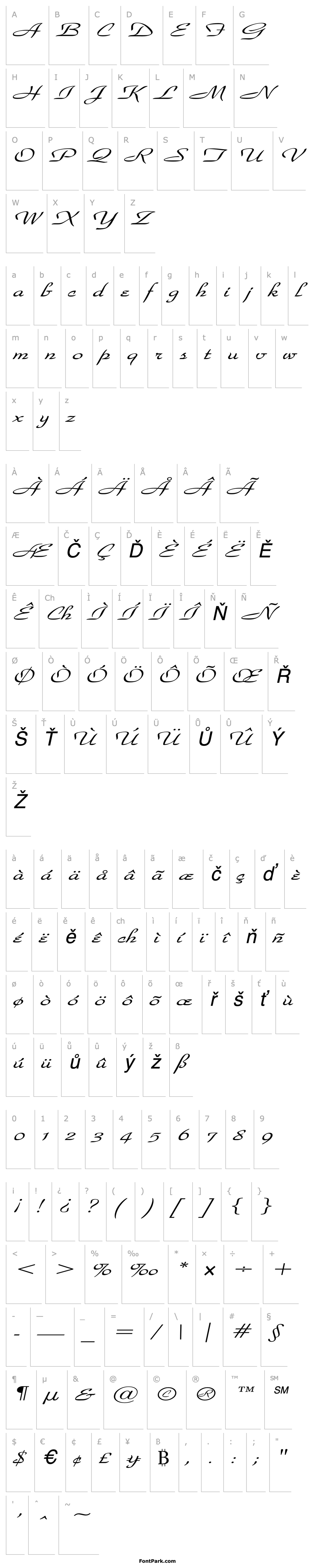 Overview WaldorfScriptExtended Italic