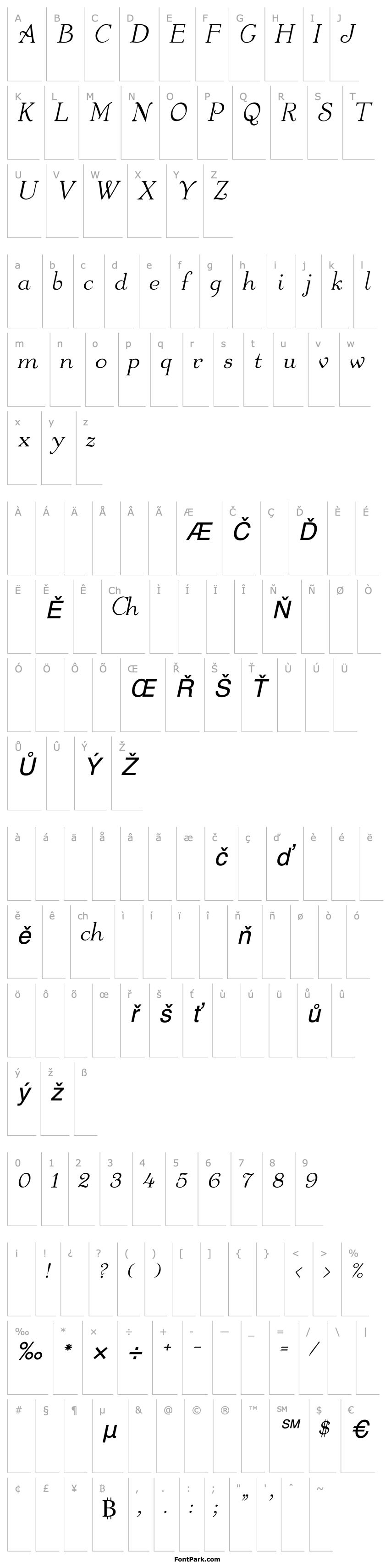 Přehled Walters Italic