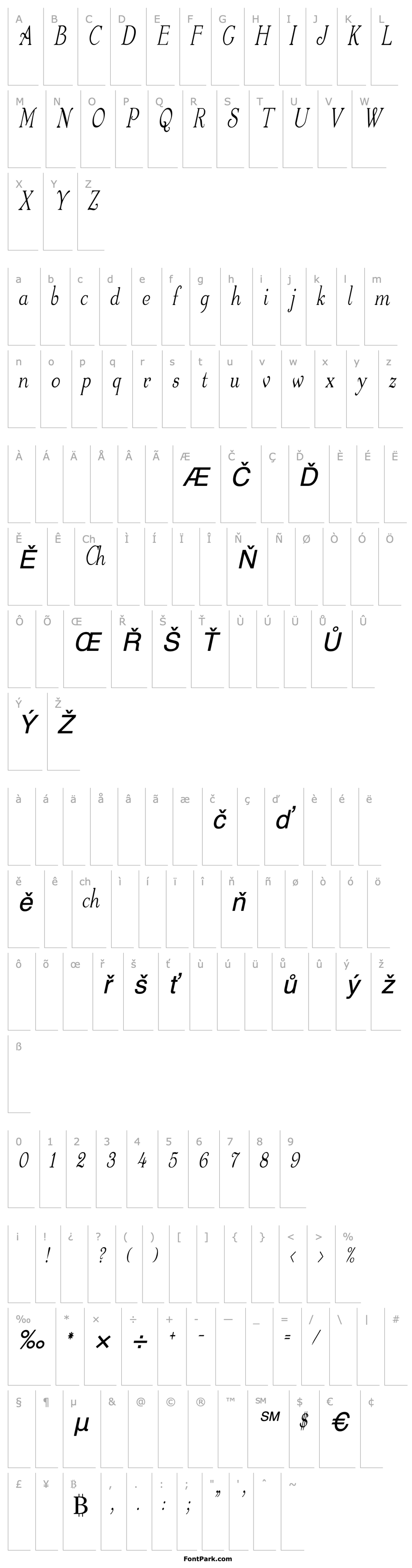 Přehled WaltersCondensed Italic