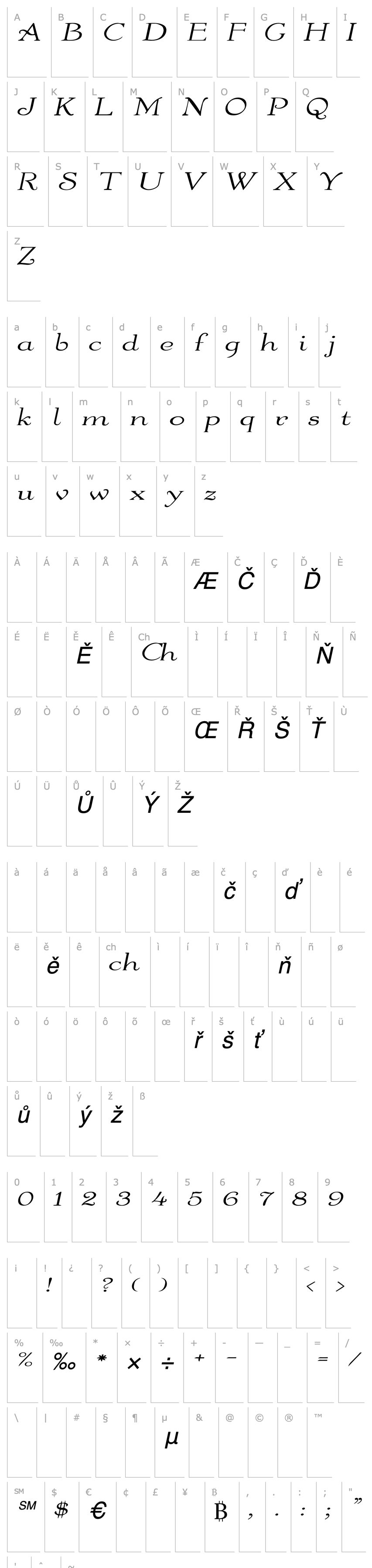 Přehled WaltersExtended Italic