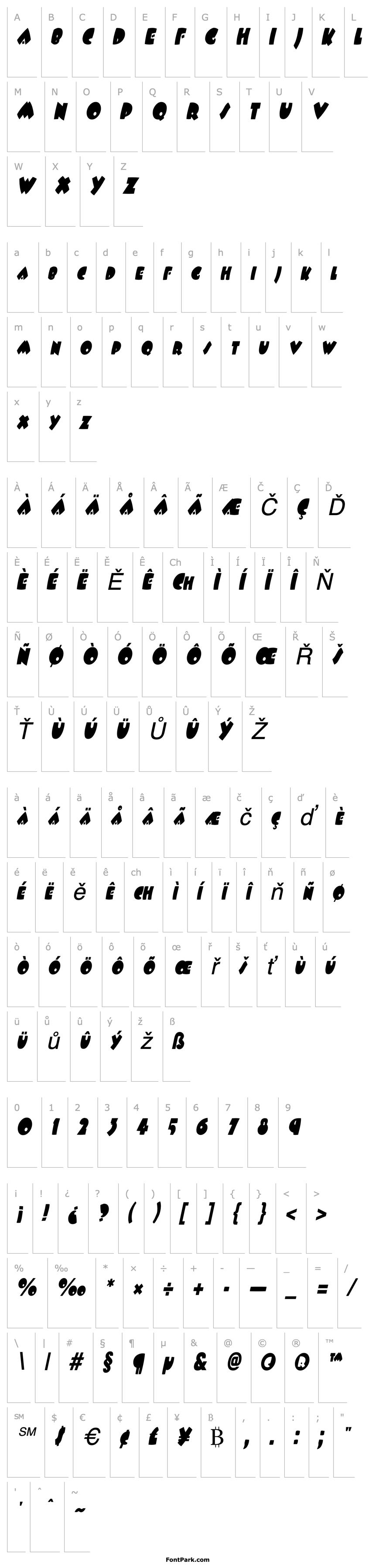 Přehled Wampum-Condensed Italic