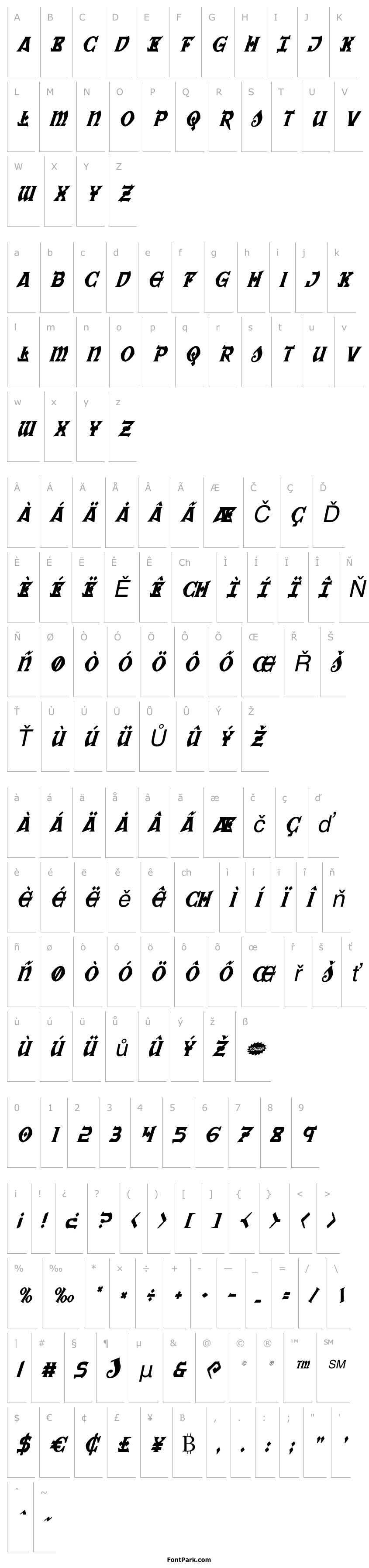 Overview War Priest Condensed Italic