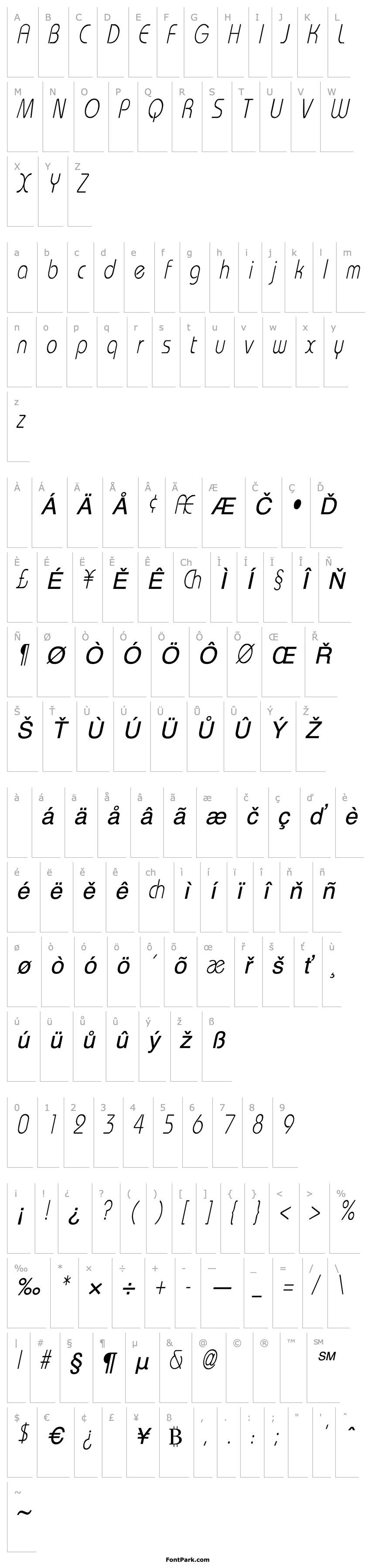 Přehled WashingtonMetroCondensed Italic