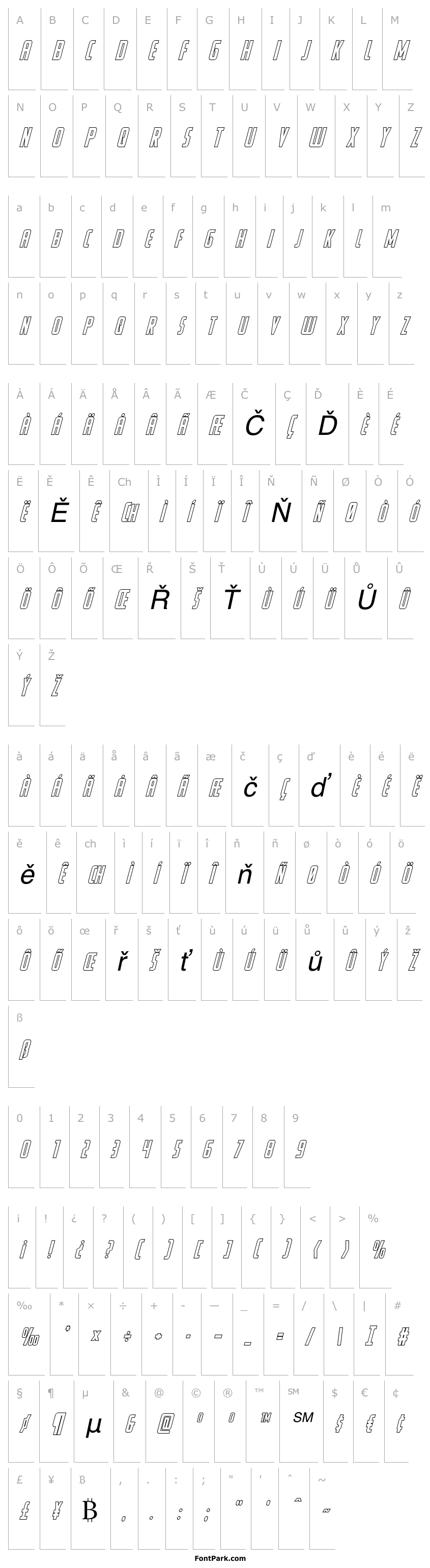 Přehled Watchtower Outline Italic