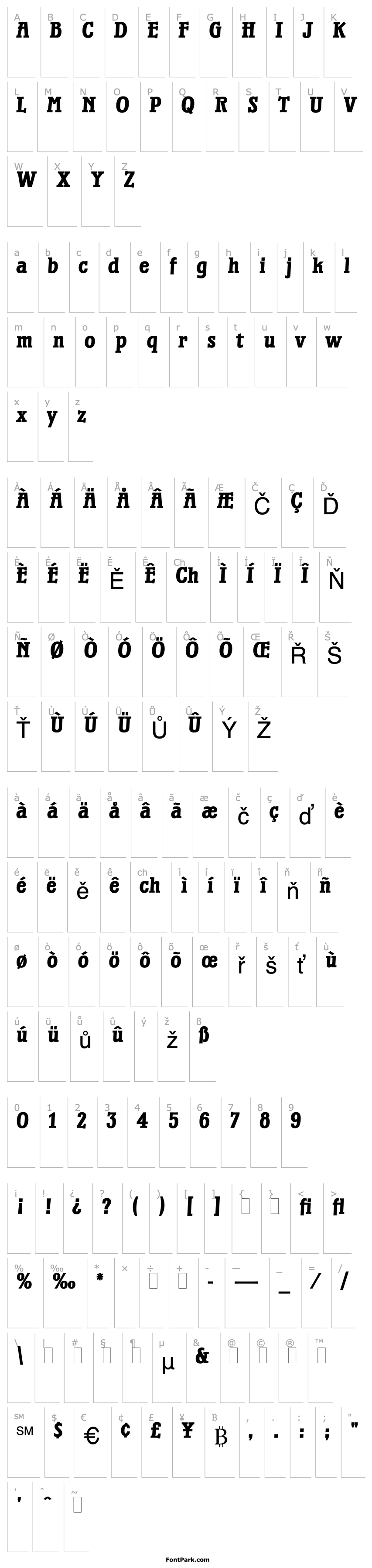 Přehled Waterloo Bold LET Plain:1.0