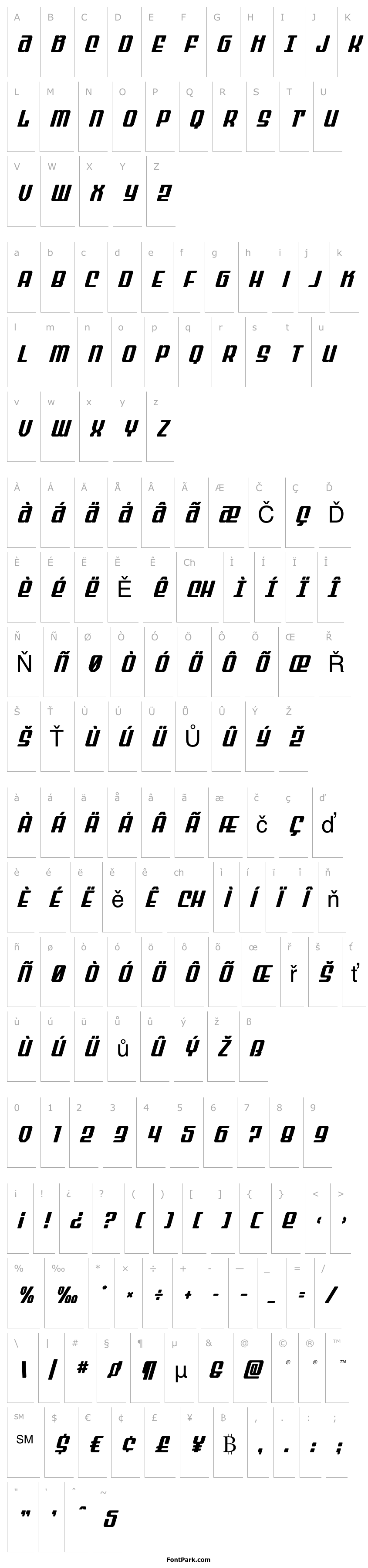 Overview Wave Warrior Spaced Italic
