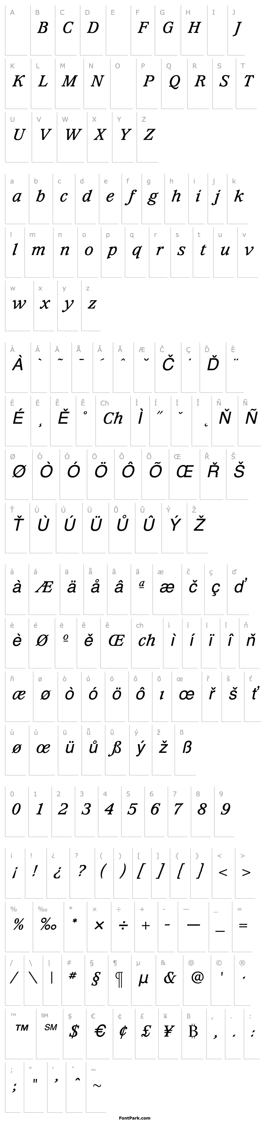 Přehled WaverlyMediumItalic