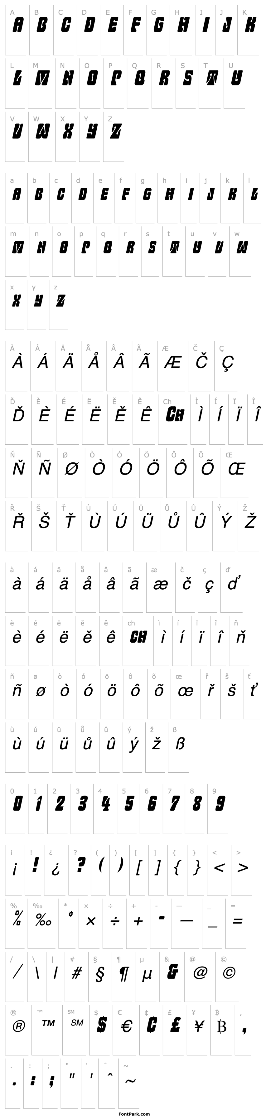 Overview WavyOrnamentalCondensed Oblique