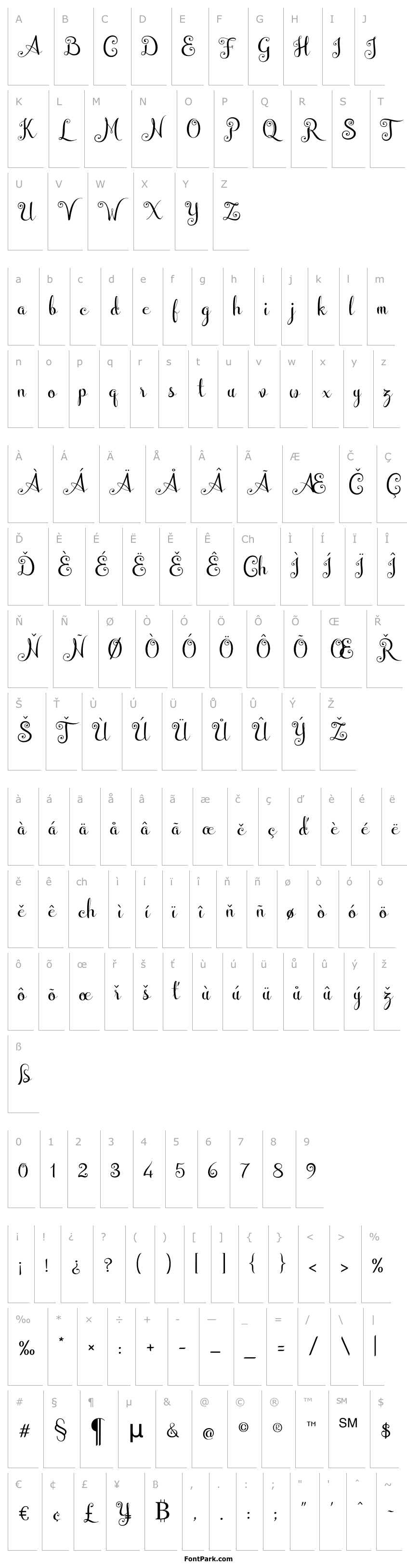 Přehled WeddingFont