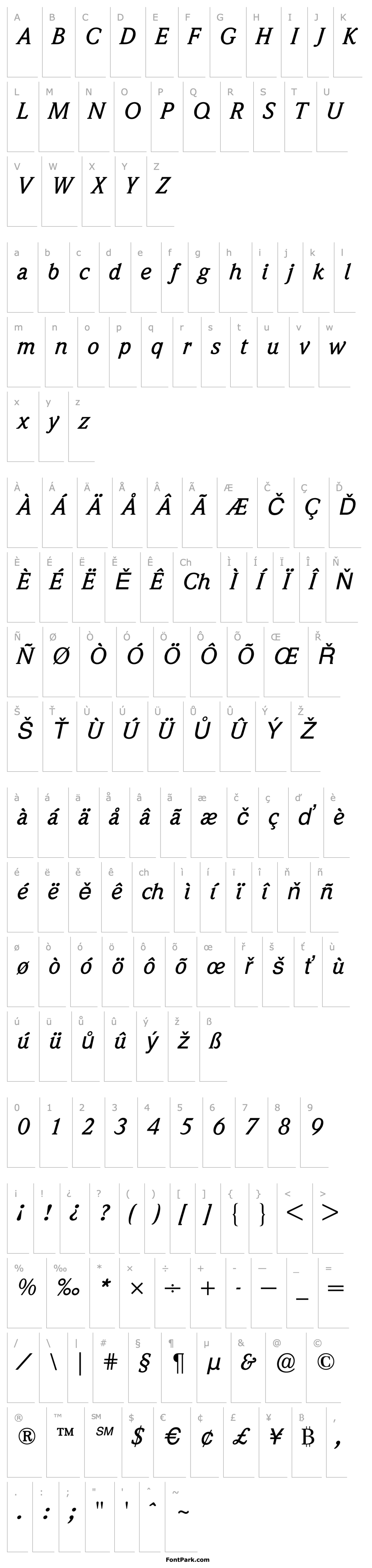 Přehled WeidemannBQ-MediumItalic