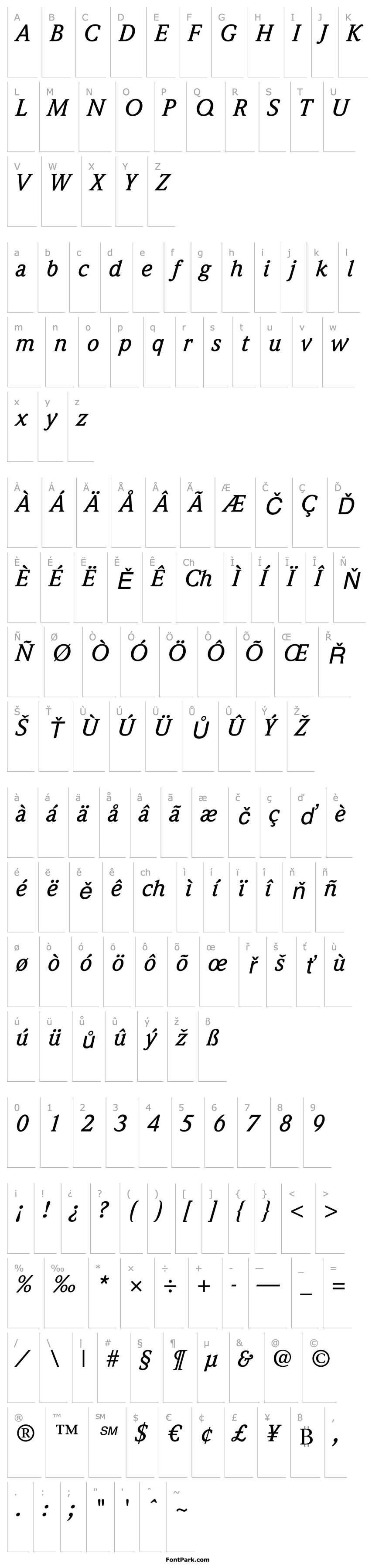 Overview WeidemannStd-MediumItalic