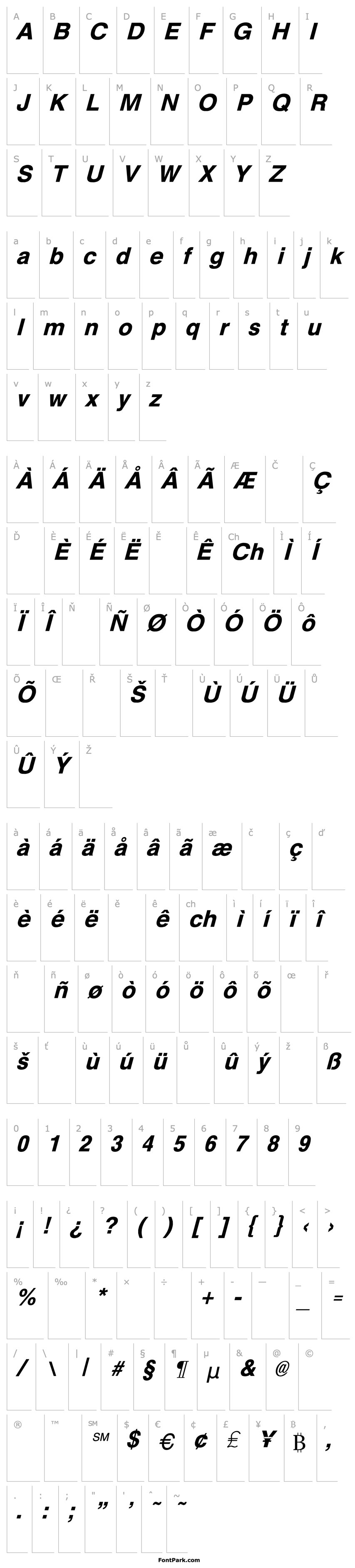 Overview Westfalia Italic