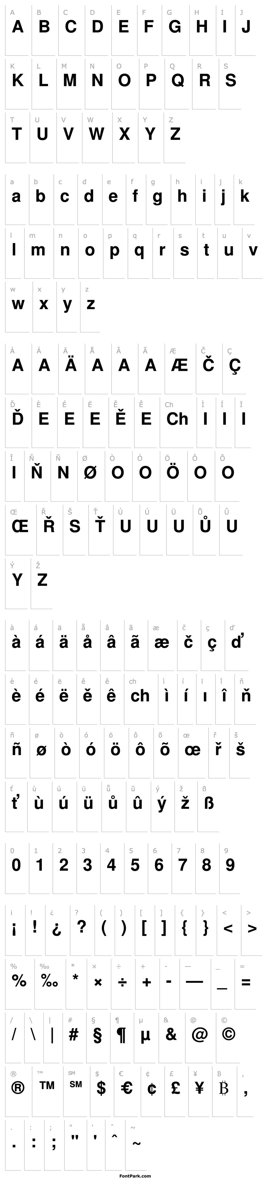 Přehled WestSansSSK Bold