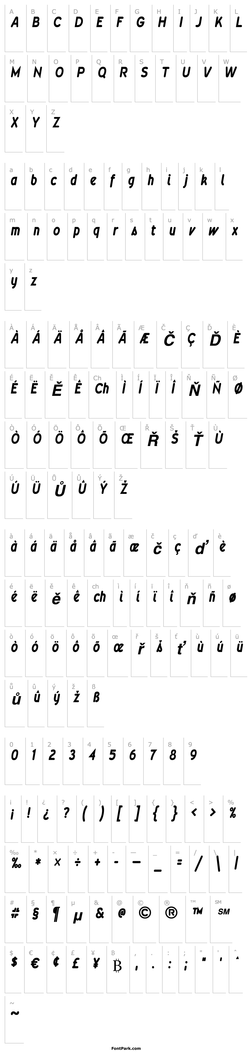 Overview Wevli Condensed Bold Italic