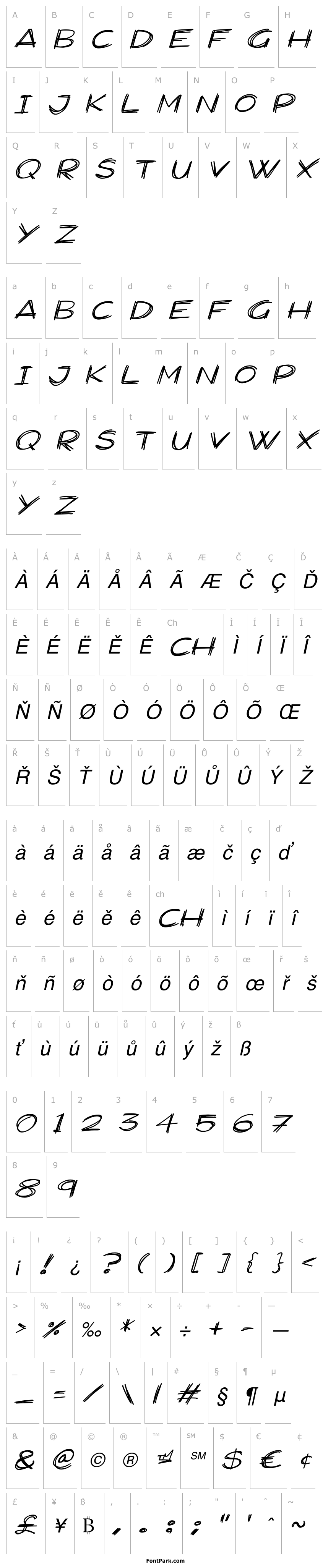 Přehled Widescratch Italic