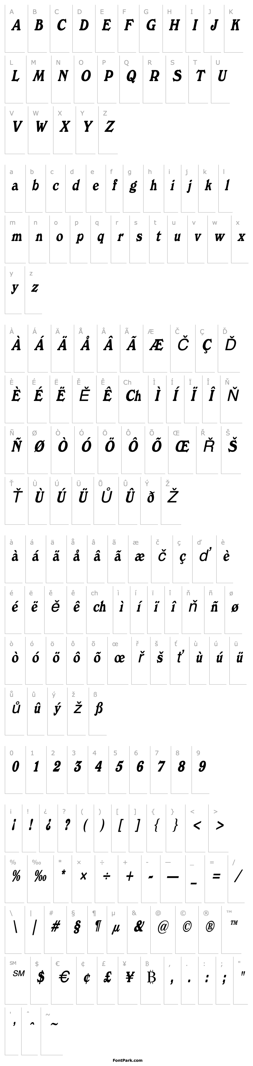 Přehled Windz Condensed Italic