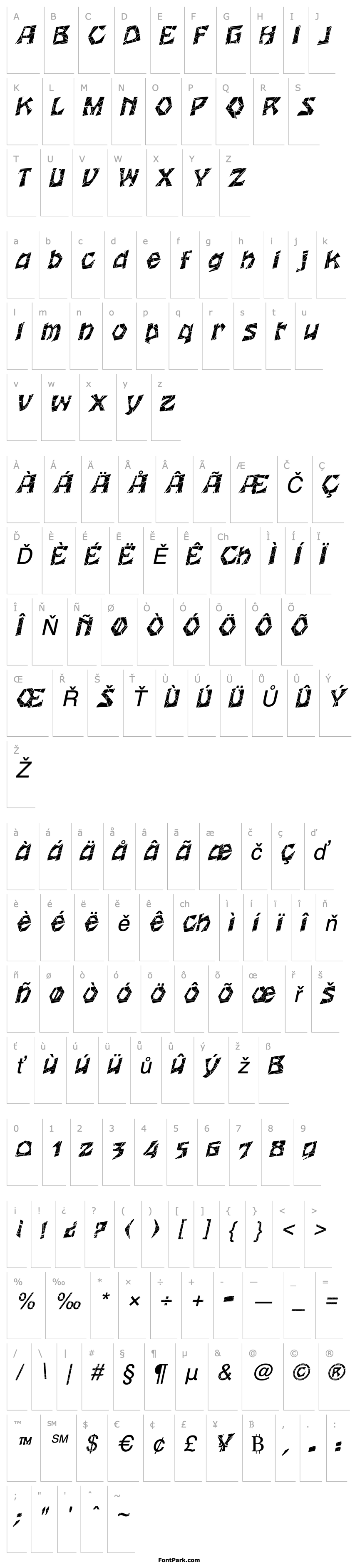 Overview Woodcut-Cracked Italic