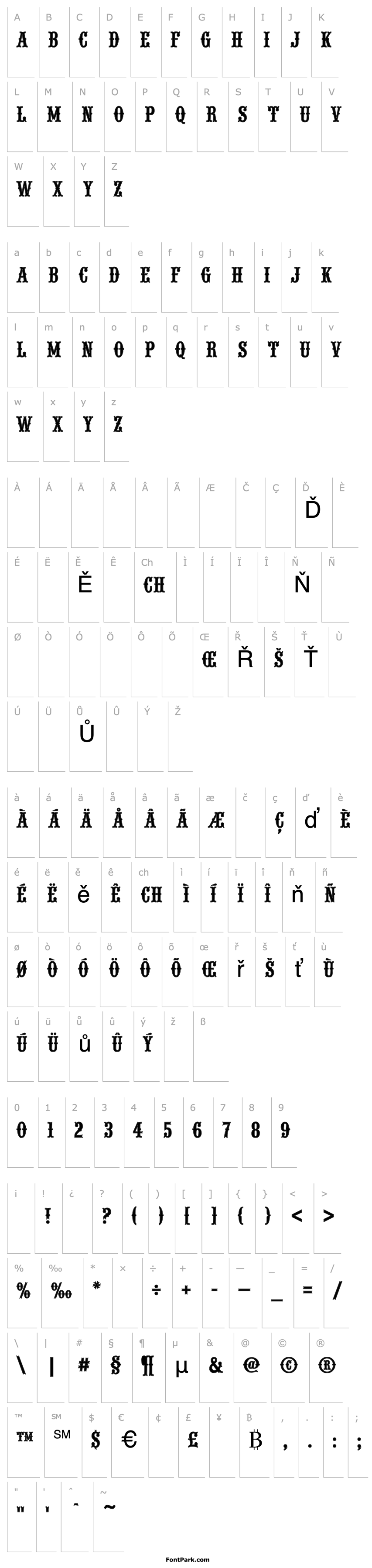 Přehled Woodtype URW Outline