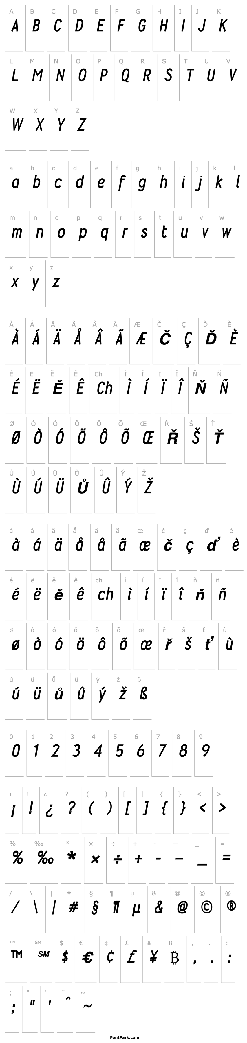 Přehled Wyvern Bold Italic