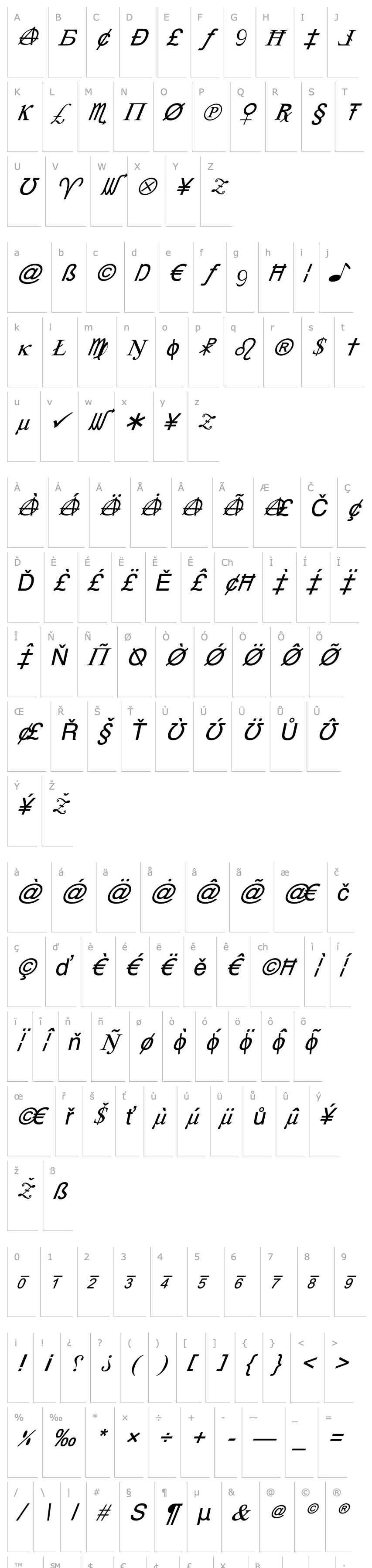 Přehled X-Cryption Italic