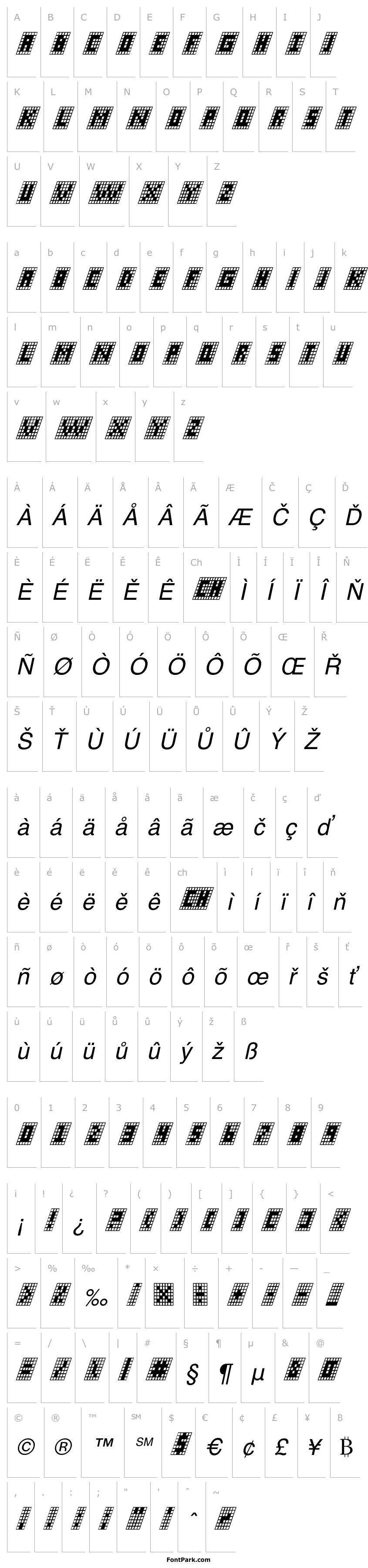 Přehled X-Grid Italic