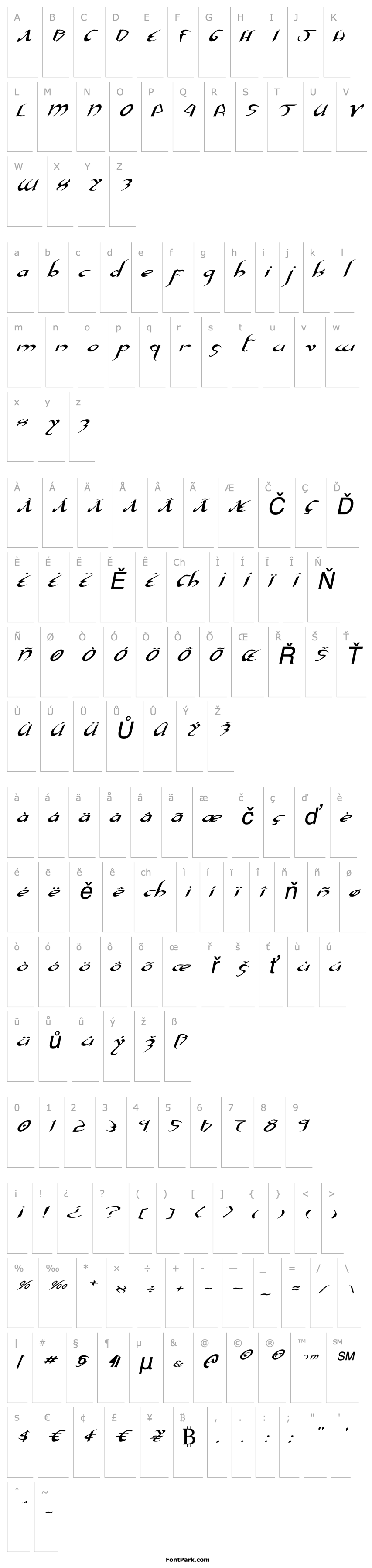 Overview Xaphan II Expanded Italic