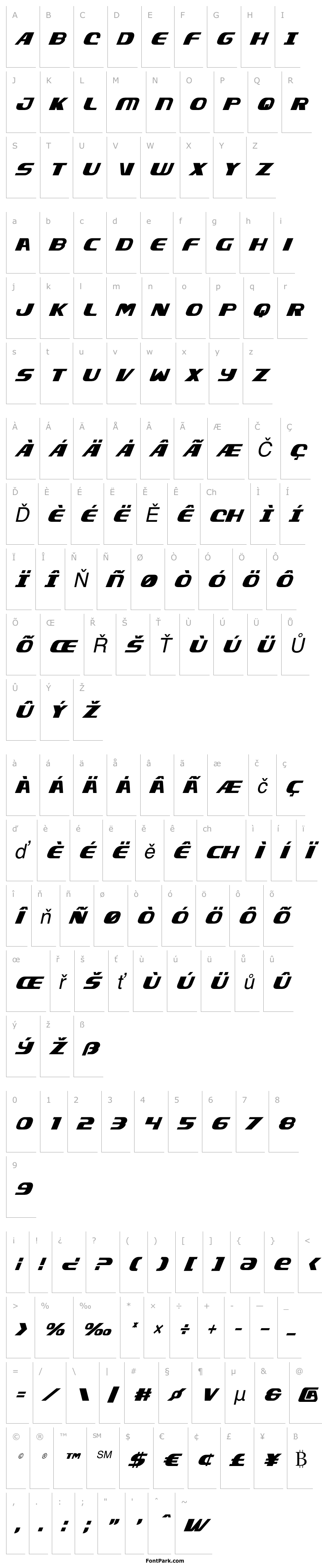 Overview Xcelsion Condensed Italic Condensed Italic