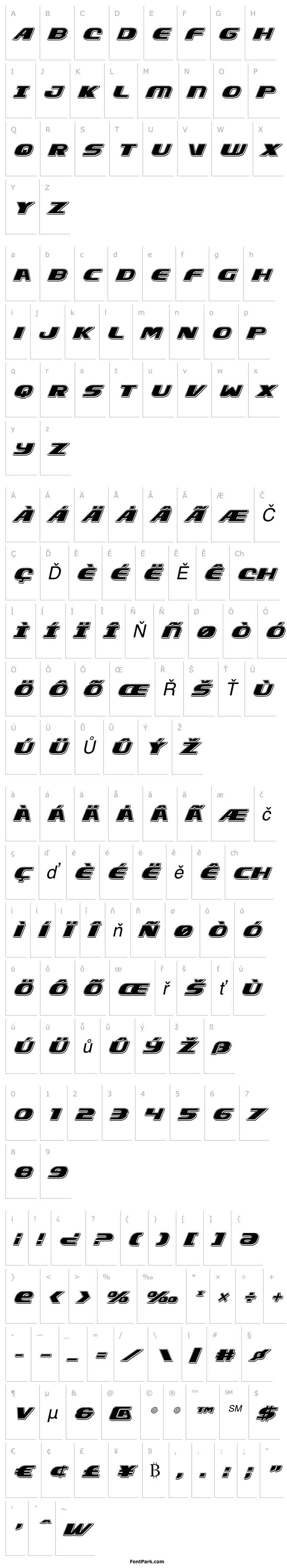 Přehled Xcelsion Punch Italic Italic