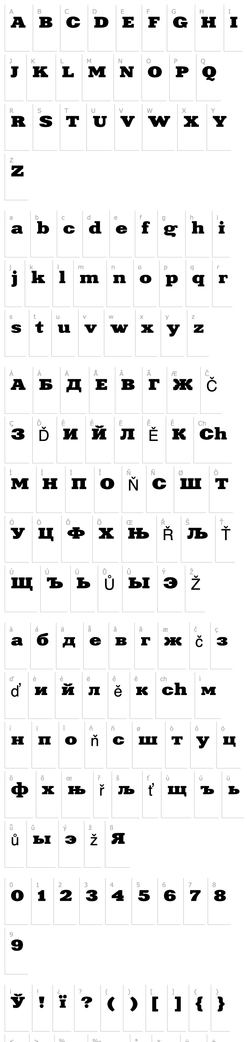 Přehled Xenia Extended Bold Cyrillic