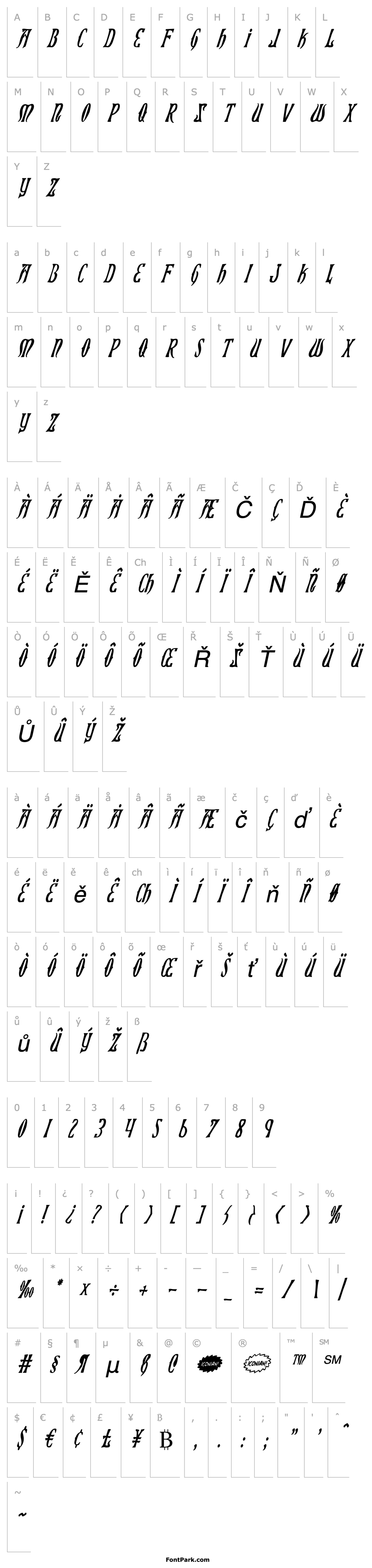 Overview Xiphos Condensed Italic