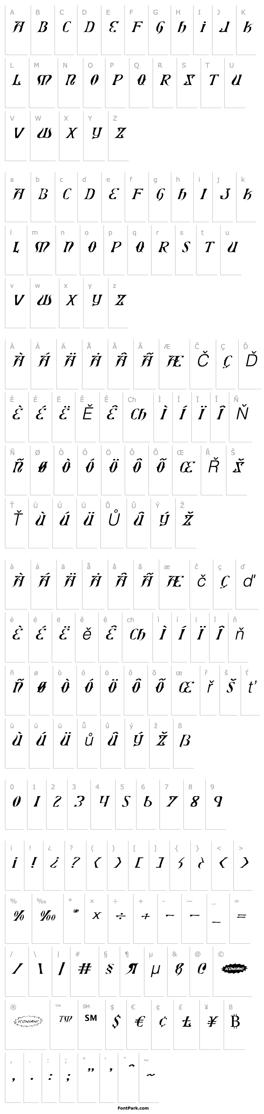 Overview Xiphos Expanded Light Italic