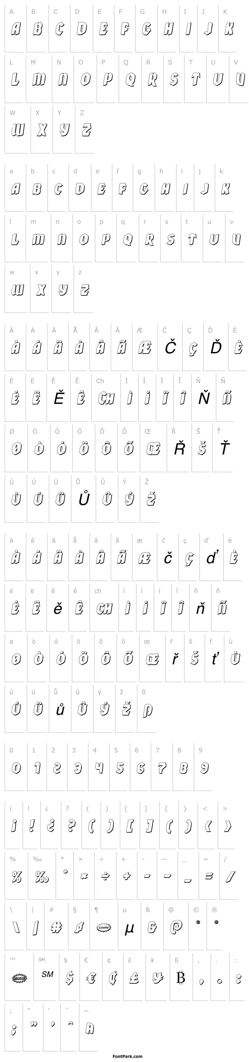 Overview Xmas Xpress 3D Italic