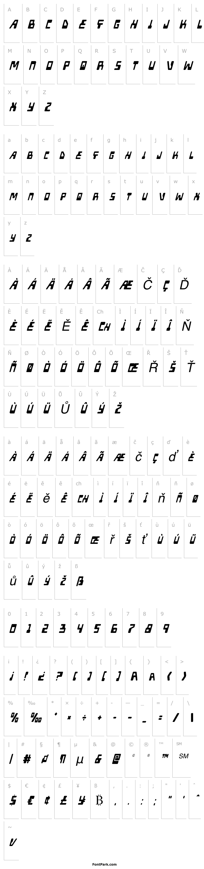 Přehled Xped Condensed Italic