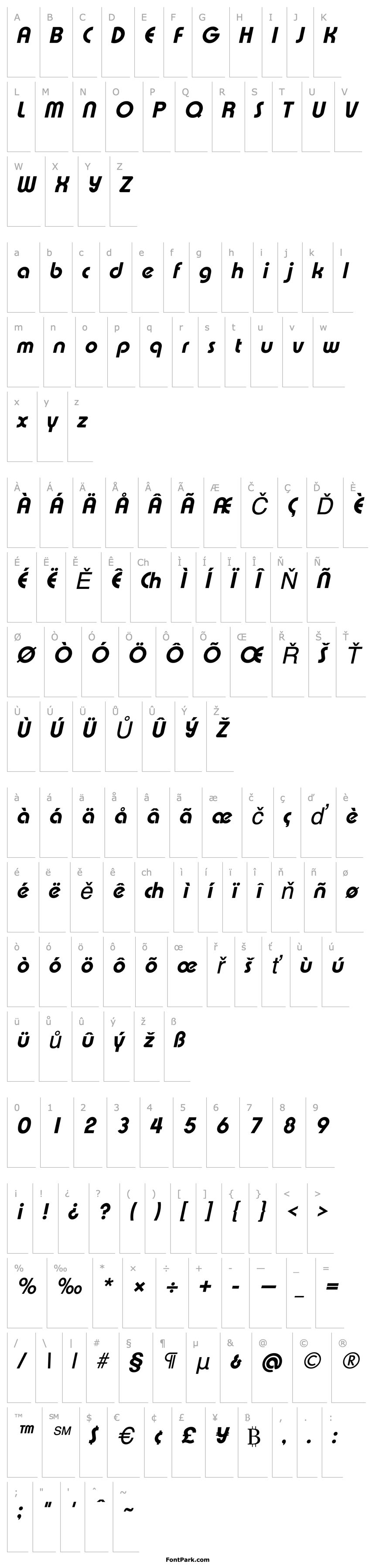 Přehled XpressiveExtrabold Italic