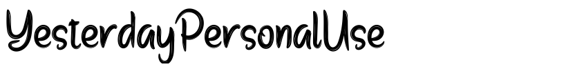 Font YesterdayPersonalUse by rozikan