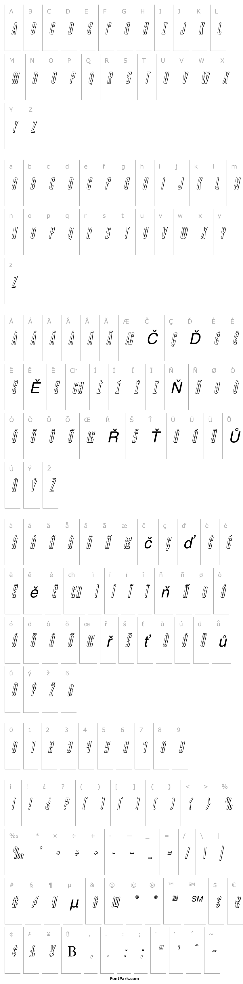 Overview Y-Files 3D Italic