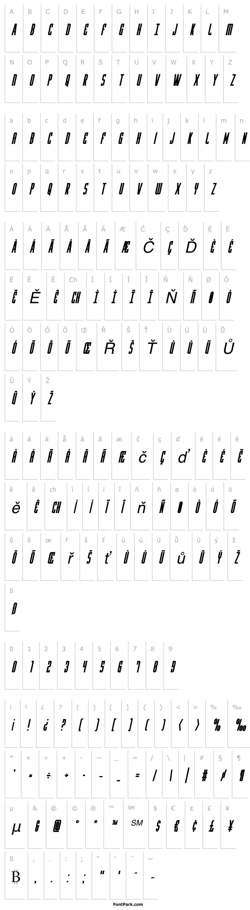 Přehled Y-Files Bold Compact Italic