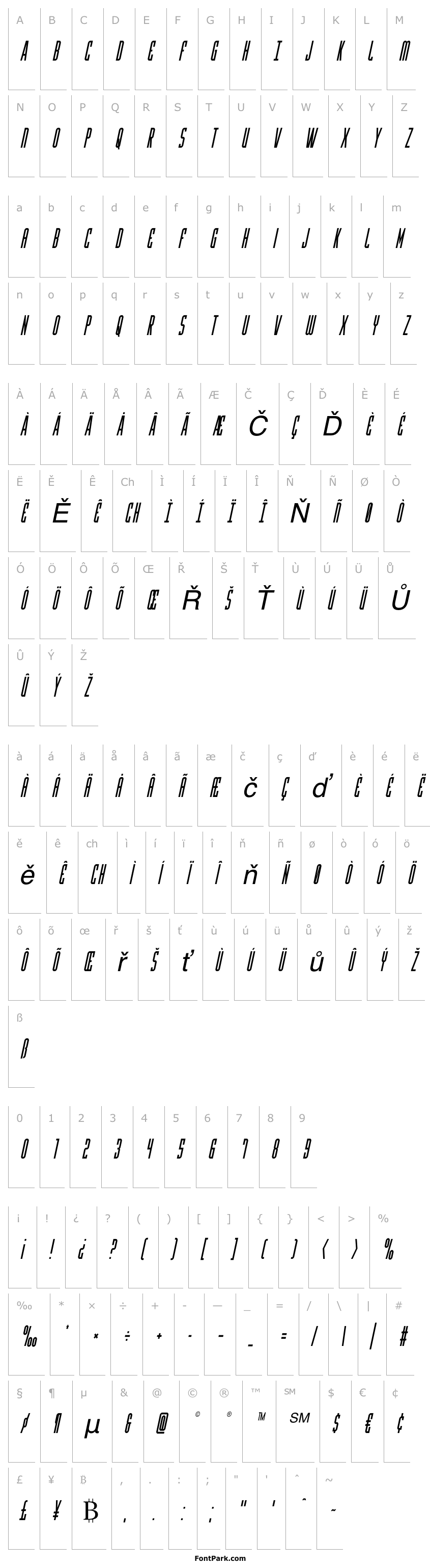 Overview Y-Files Condensed Italic