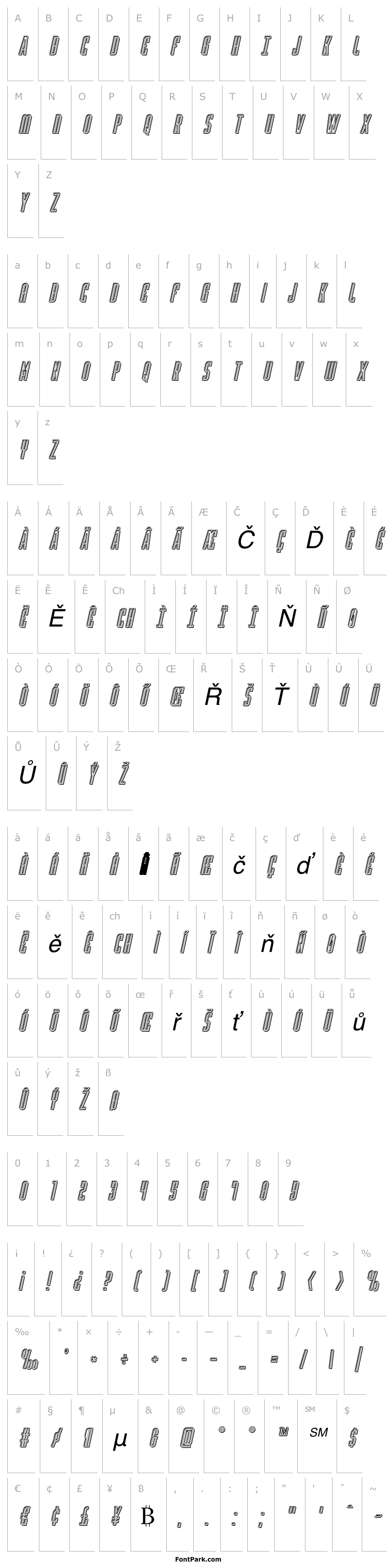 Overview Y-Files Engraved Italic