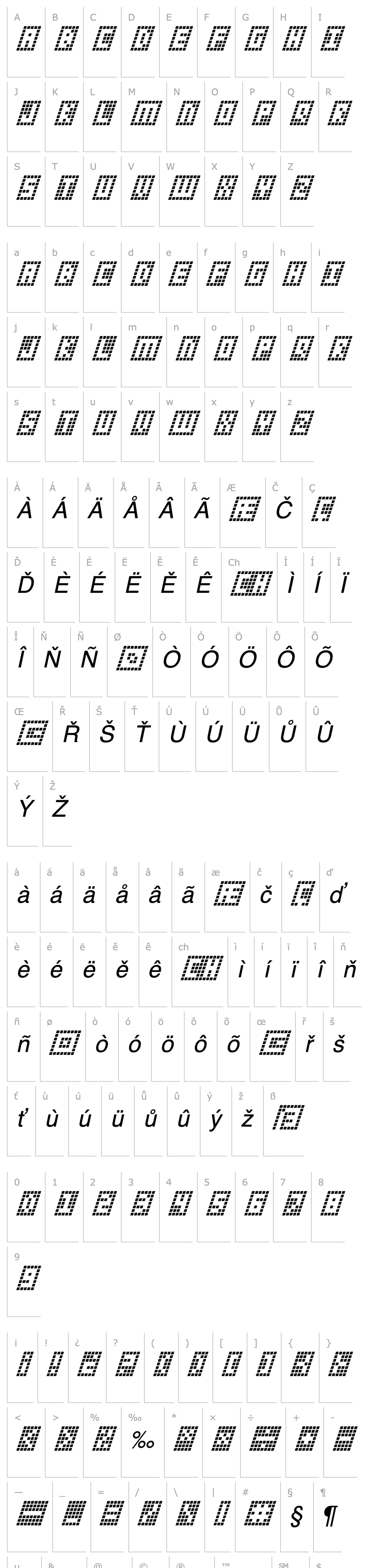 Přehled Y-Grid Italic