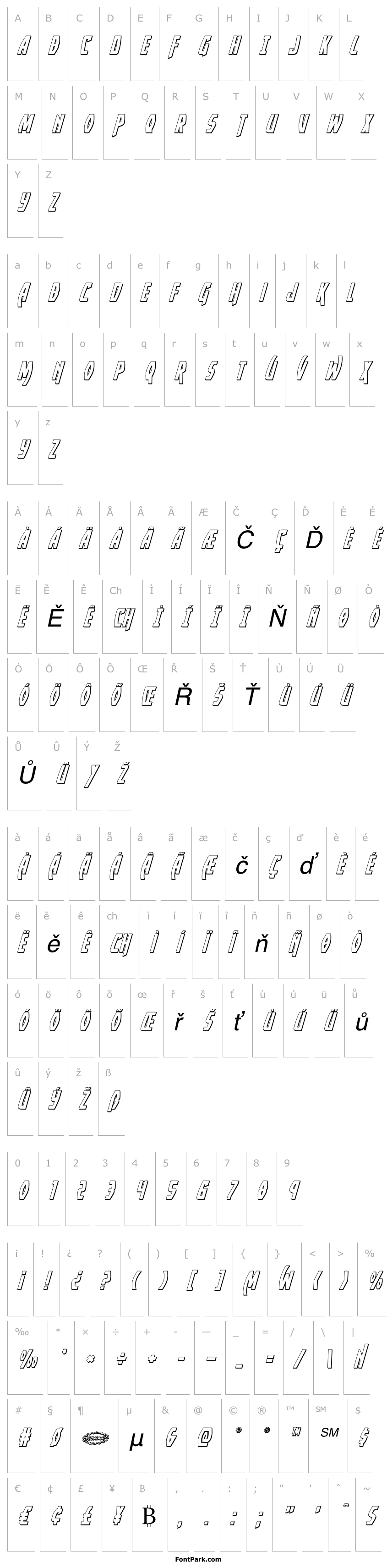 Overview Yankee Clipper 3D Italic